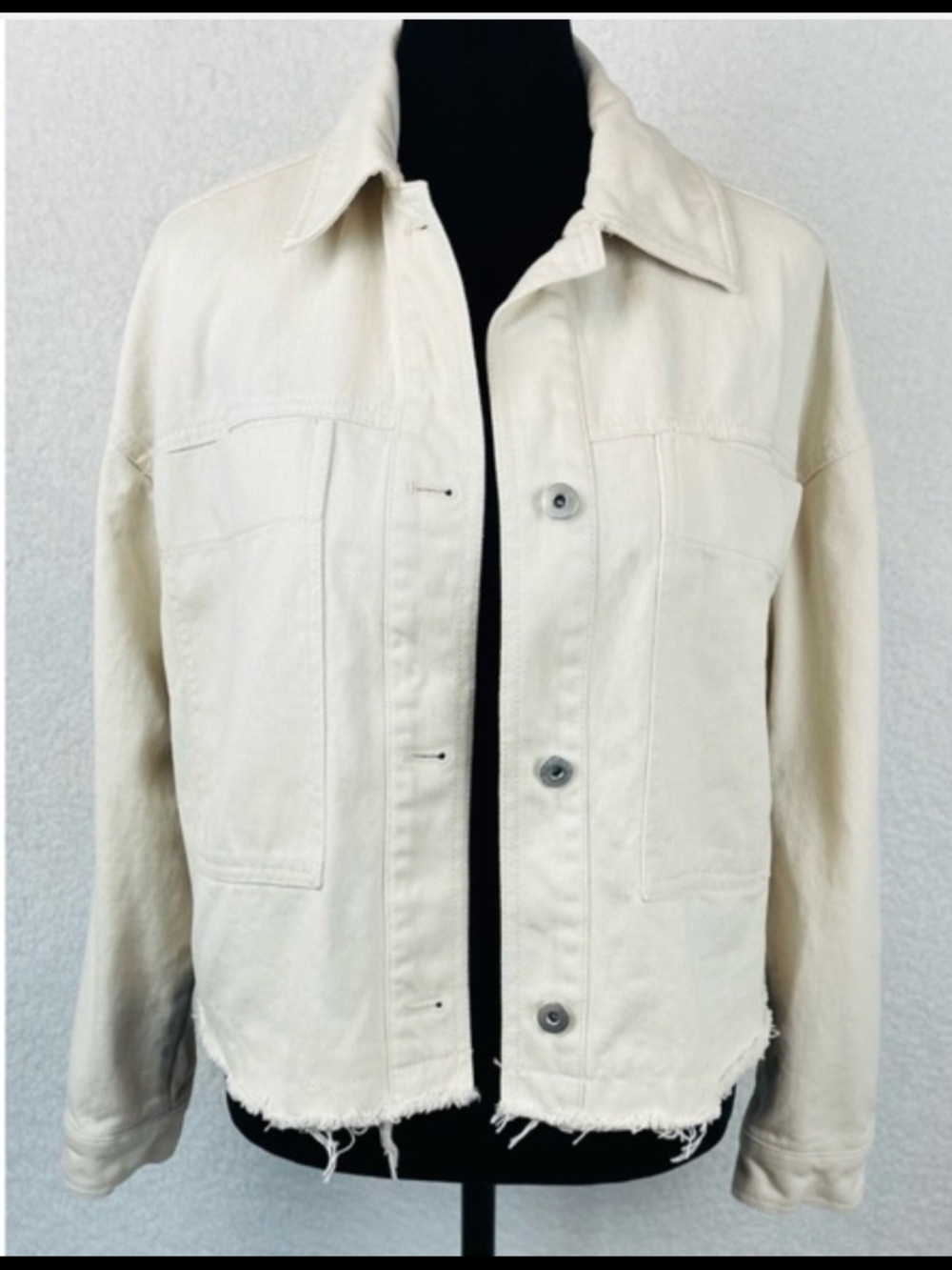 Zara Cream Button-Front Fringe Jacket - Picture 14 of 14